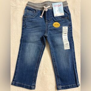Cat & Jack Blue Denim Jeans with Drawstring Waistband, Size 18 months, NWT